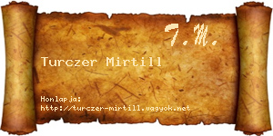 Turczer Mirtill névjegykártya